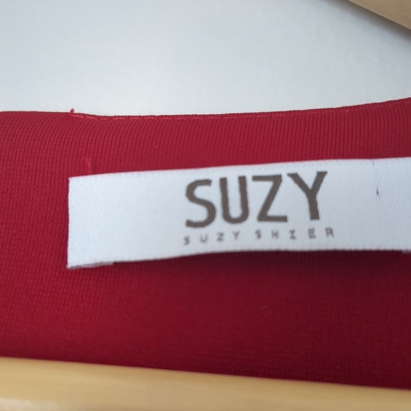 Suzy Shier Tank Top Women's XL Peplum Red Office Siren Wedding Summer Like New - Picture 5 of 8
